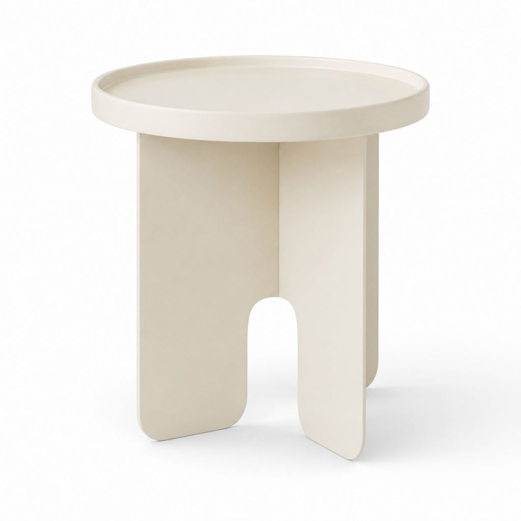 Table d’appoint ronde crème en MDF Ø 40 cm H 50 cm