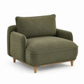 Fauteuil de salon vert olive en polyester bouclette 100 x 90 x 85 cm