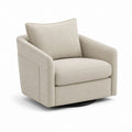 Fauteuil pivotant beige en polyester forme arrondie 84 x 82 x 84 cm