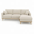 Canapé d’angle droit 3 places beige en polyester 230 x 150 x 85 cm