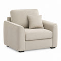 Fauteuil de salon beige en polyester avec coussin 100 x 90 x 85 cm