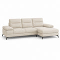 Canapé d’angle droit 3 places beige en polyester 260 x 160 x 90 cm