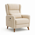 Fauteuil relax inclinable électrique beige en microfibre polyester avec repose-pieds 85 x 92 x 105 cm