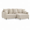 Canapé d'angle 5 places beige en polyester avec méridienne droite 280 x 160 x 85 cm