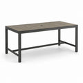 Table de jardin rectangulaire gris anthracite en aluminium et composite 150 x 90 x 75 cm