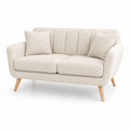Canapé 2 places beige en polyester forme droite 150 x 85 x 85 cm