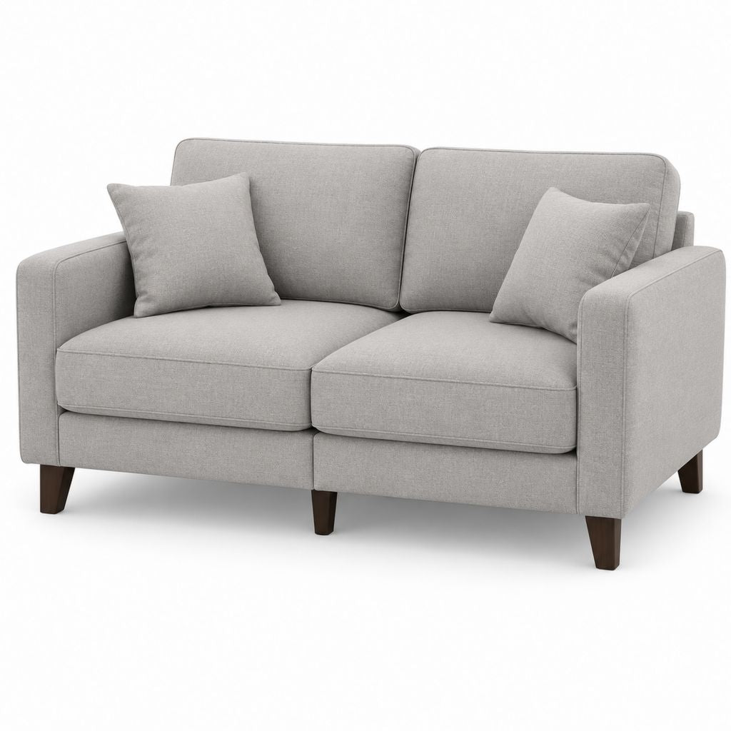 Canapé 2 places droit gris en polyester 160 x 88 x 86 cm